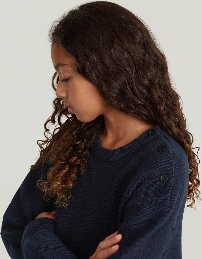 G-Star RAW Trui Fisherman Crop voor meisjes Donkerblauw meisjes - Foto 3