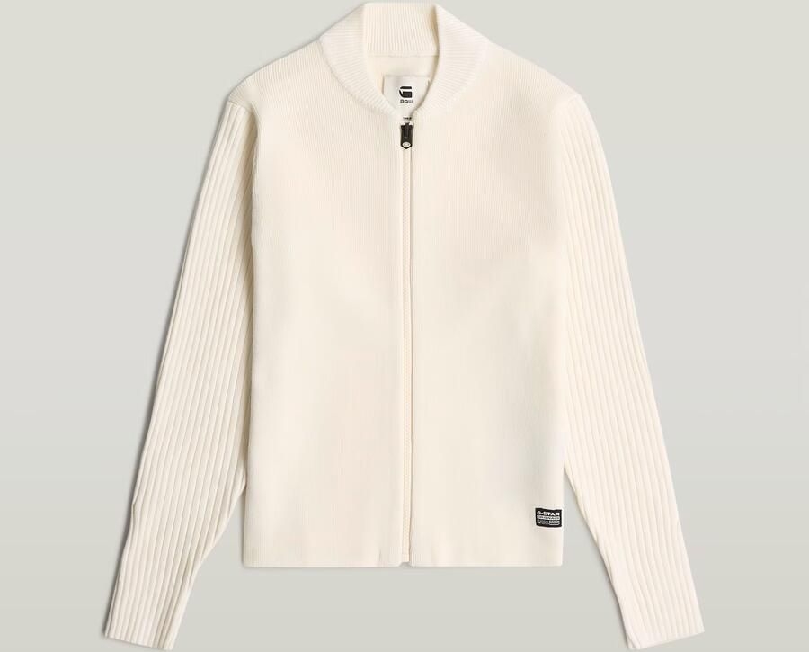 G-Star RAW Trui Hybrid Baseball Full Zip voor meisjes Wit meisjes - Foto 2