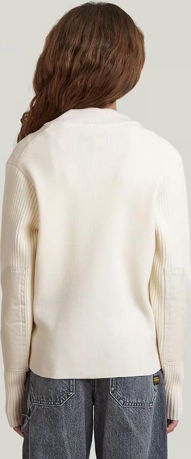 G-Star RAW Trui Hybrid Baseball Full Zip voor meisjes Wit meisjes - Foto 5