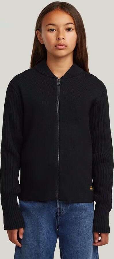 G-Star RAW Trui Hybrid Baseball Full Zip voor meisjes Zwart meisjes