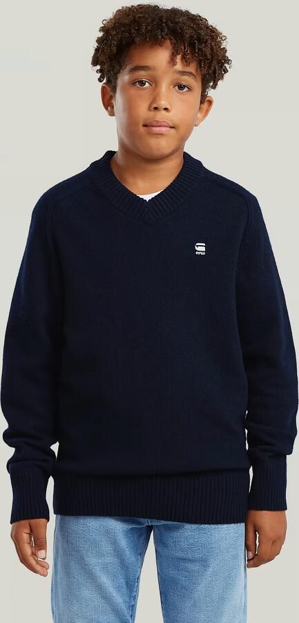 G-Star RAW Trui Rag V Neck voor jongens Donkerblauw jongens