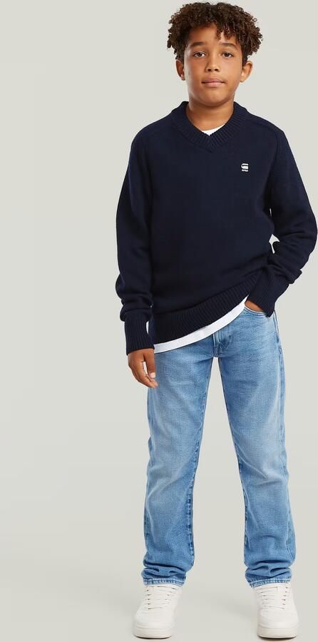 G-Star RAW Trui Rag V Neck voor jongens Donkerblauw jongens - Foto 4