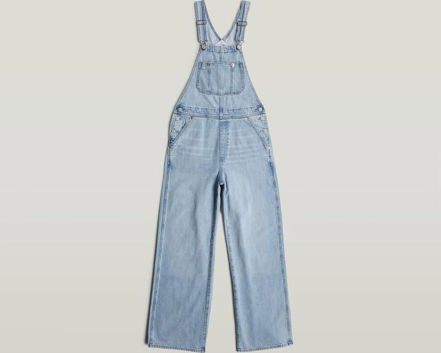 G-Star RAW Tuinbroek Straight Leg Dungaree met knopen aan de zijkanten - Foto 6