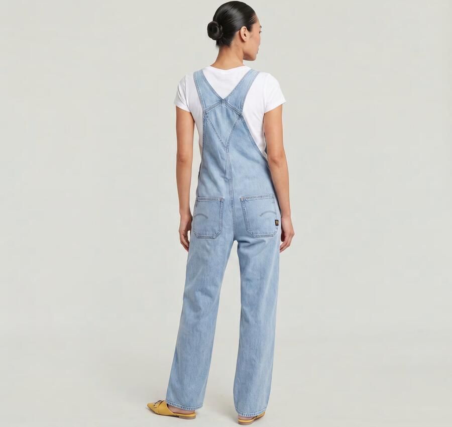 G-Star RAW Tuinbroek Straight Leg Dungaree met knopen aan de zijkanten - Foto 7