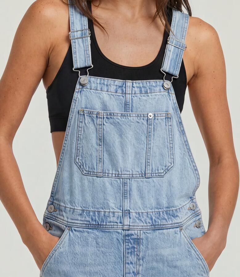 G-Star RAW Tuinbroek Straight Leg Dungaree met knopen aan de zijkanten - Foto 7