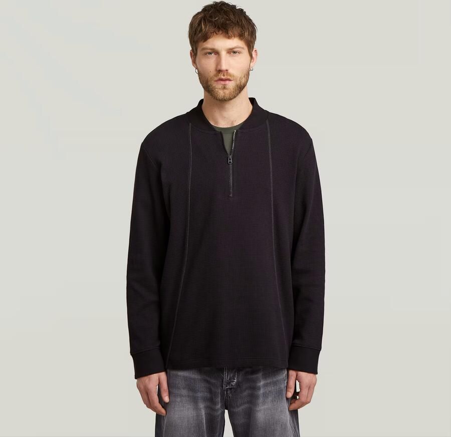 G-Star RAW Tweeter A-Line Half Zip T-shirt Zwart Heren - Foto 2