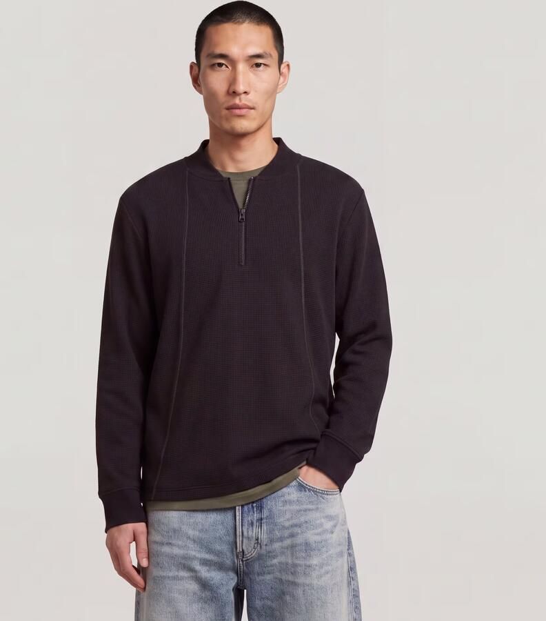 G-Star RAW Tweeter A-Line Half Zip T-shirt Zwart Heren - Foto 4