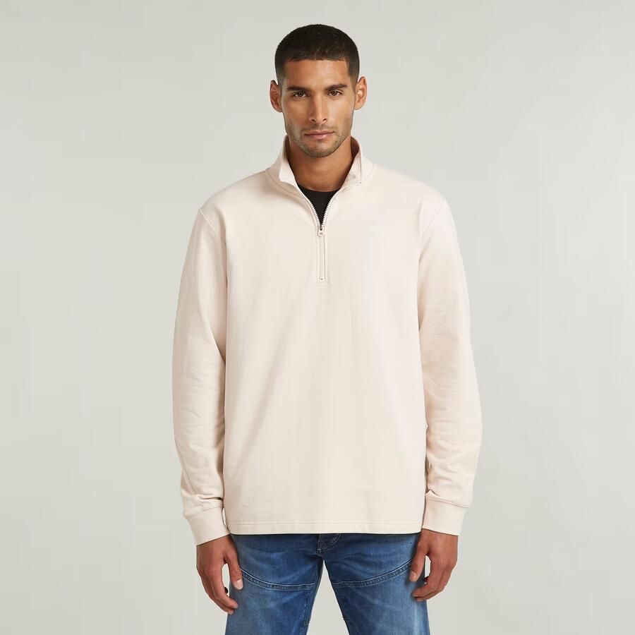 G-Star RAW Tweeter Half Zip Longsleeve Wit Heren