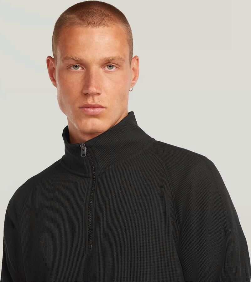 G-Star RAW Tweeter Half Zip T-Shirt Zwart Heren - Foto 3