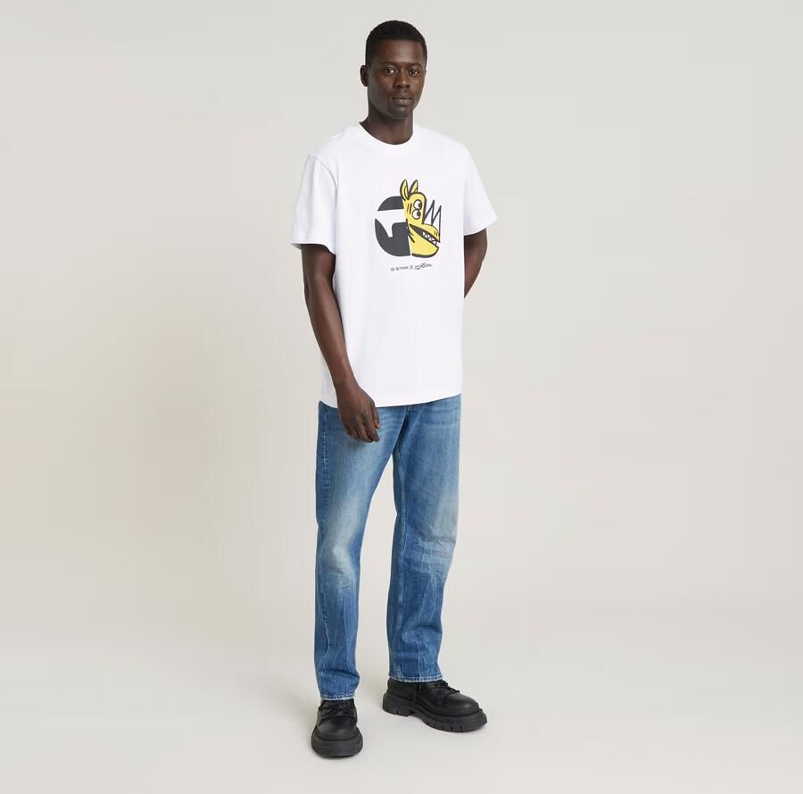 G-Star RAW Unisex Rhino Cartoon Loose T-Shirt Wit Heren - Foto 5