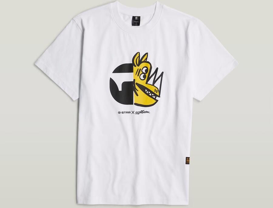 G-Star RAW Unisex Rhino Cartoon Loose T-Shirt Wit Heren - Foto 7
