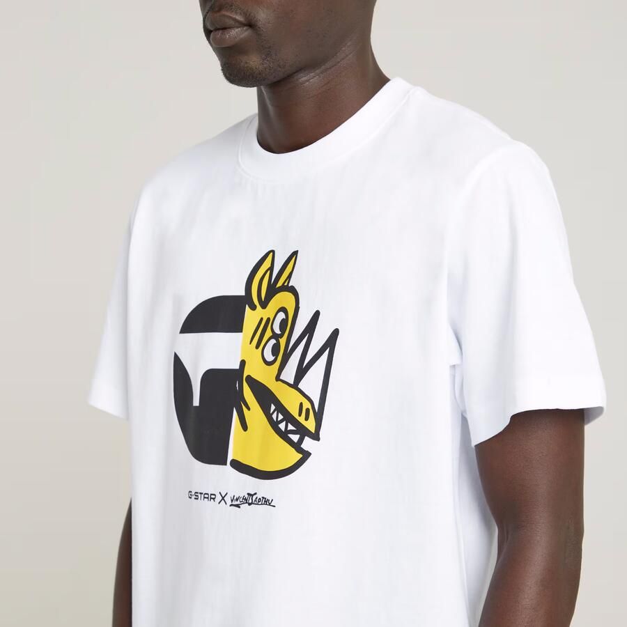 G-Star RAW Unisex Rhino Cartoon Loose T-Shirt Wit Heren - Foto 3
