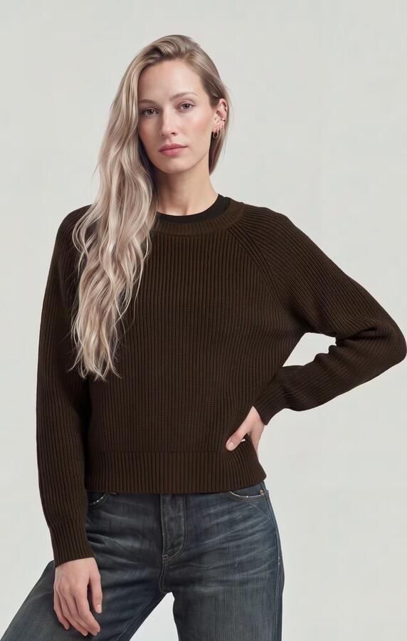 G-Star RAW Unit Crew Gebreide Trui Bruin Dames