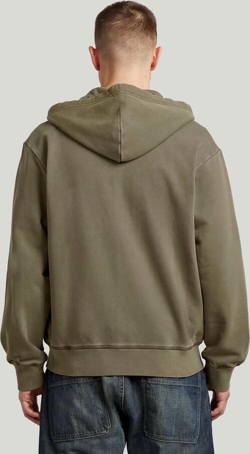 G-Star RAW Unit Washed Full Zip Hoodie Bruin Heren - Foto 5