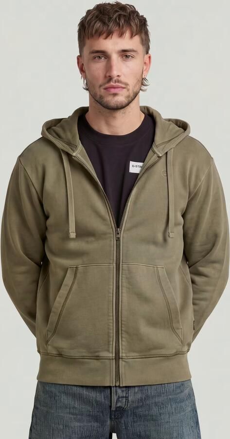 G-STAR RAW Heren Truien & Vesten Unit Washed Full Zip Hdd Sw L\s Taupe - Foto 13