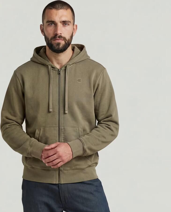 G-STAR RAW Heren Truien & Vesten Unit Washed Full Zip Hdd Sw L\s Taupe - Foto 9