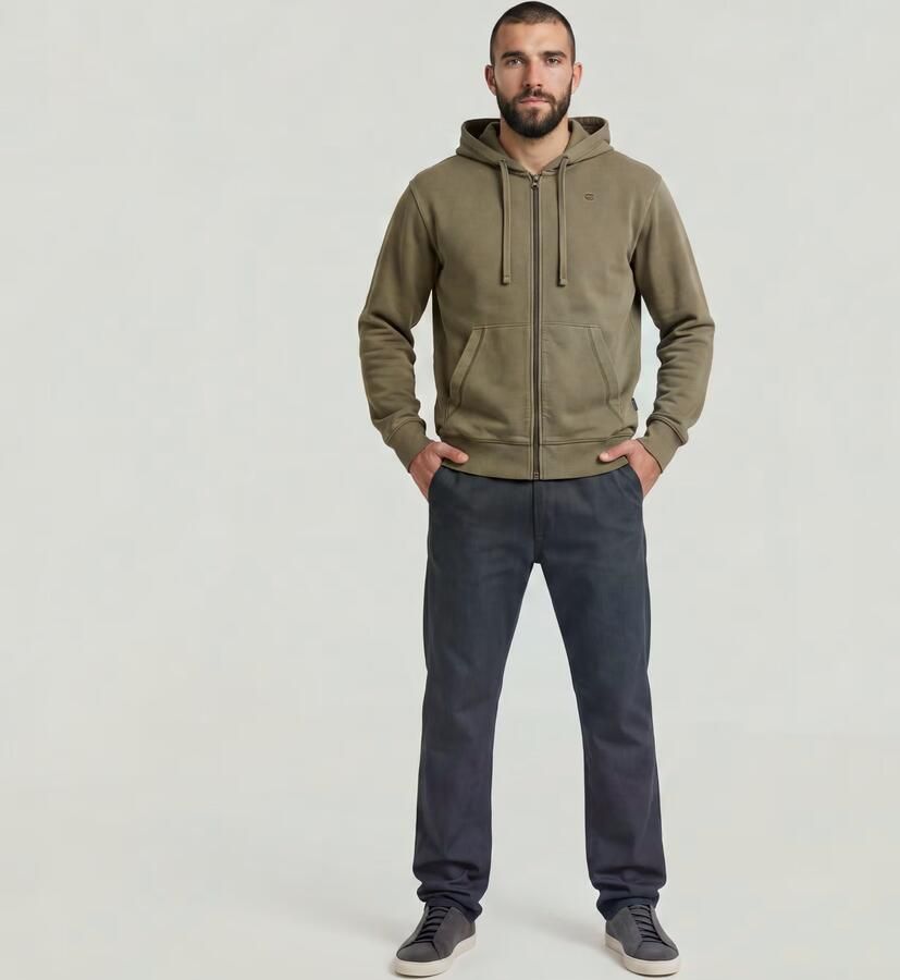 G-STAR RAW Heren Truien & Vesten Unit Washed Full Zip Hdd Sw L\s Taupe - Foto 8