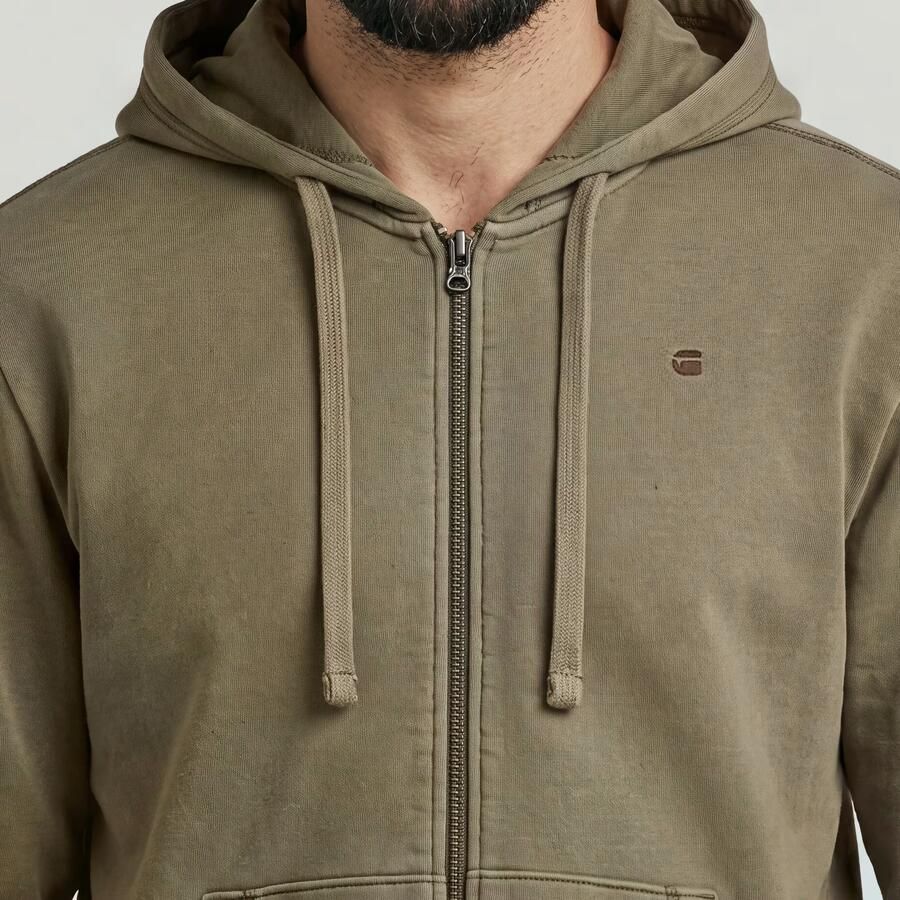 G-STAR RAW Heren Truien & Vesten Unit Washed Full Zip Hdd Sw L\s Taupe - Foto 7