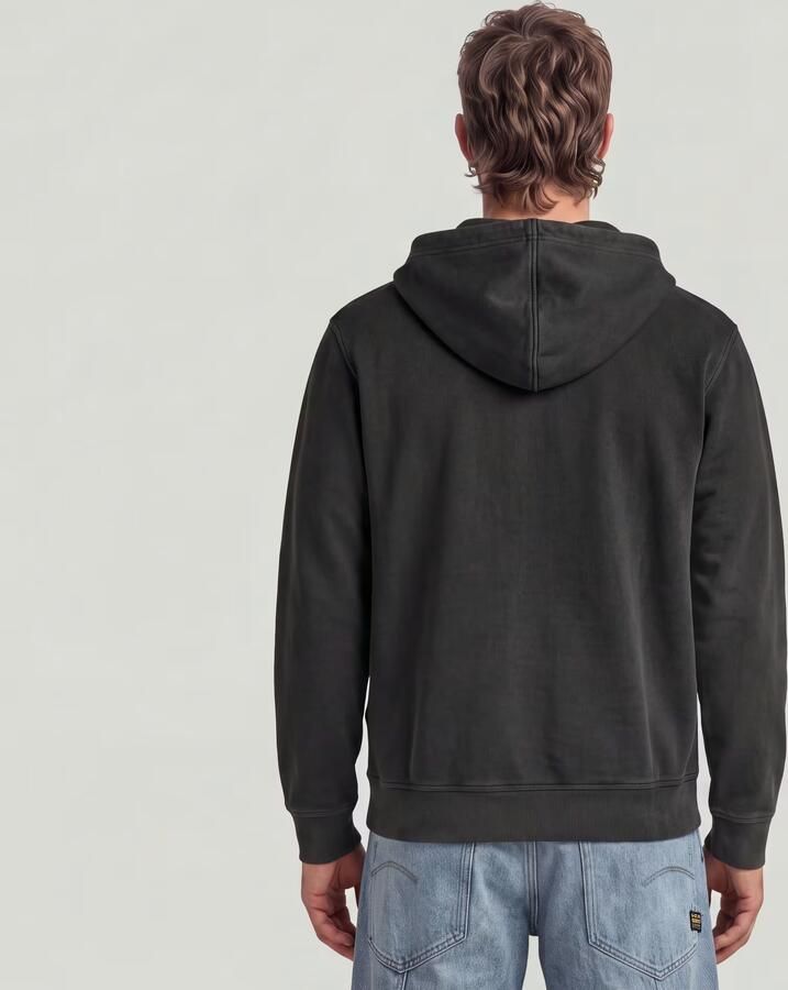 G-Star RAW Unit Washed Full Zip Hoodie Zwart Heren - Foto 5