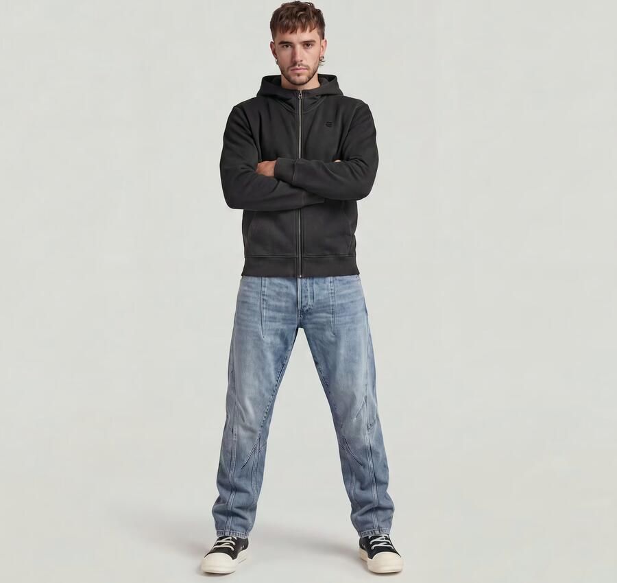 G-Star RAW Unit Washed Full Zip Hoodie Zwart Heren - Foto 3