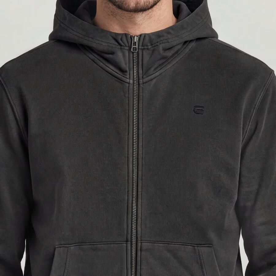 G-Star RAW Unit Washed Full Zip Hoodie Zwart Heren - Foto 2