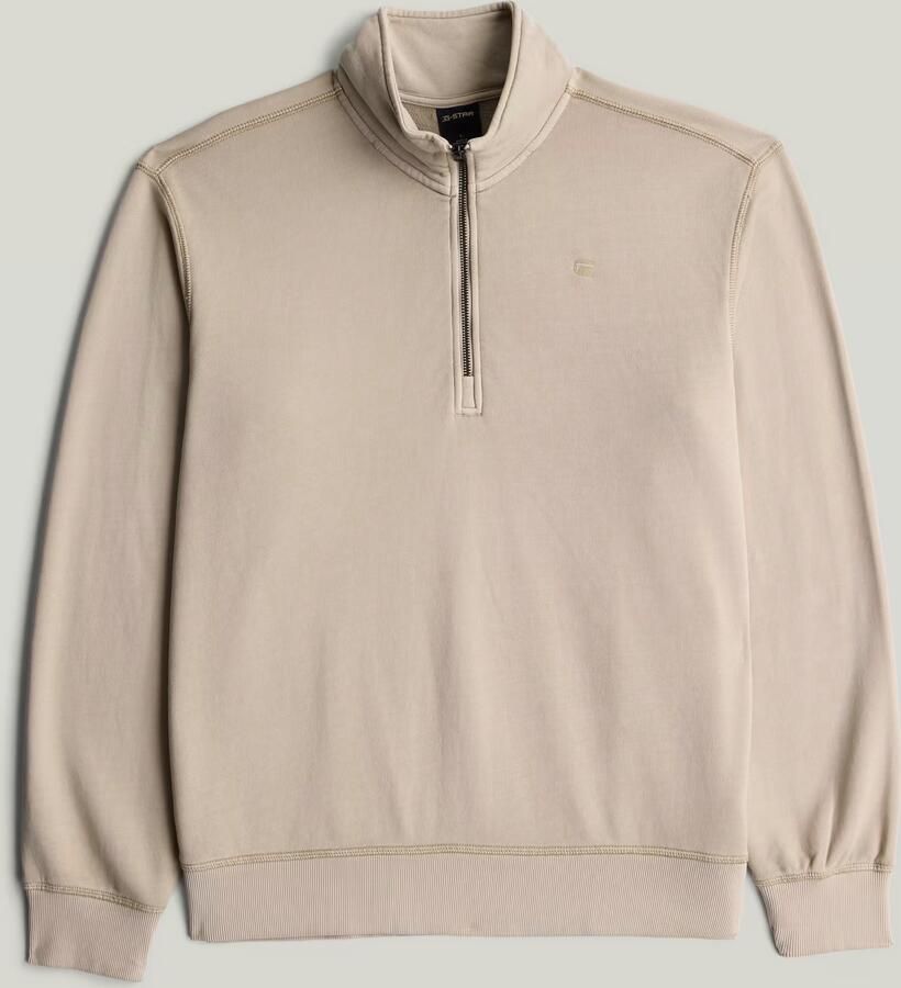 G-Star RAW Unit Washed Half Zip Sweater Beige Heren
