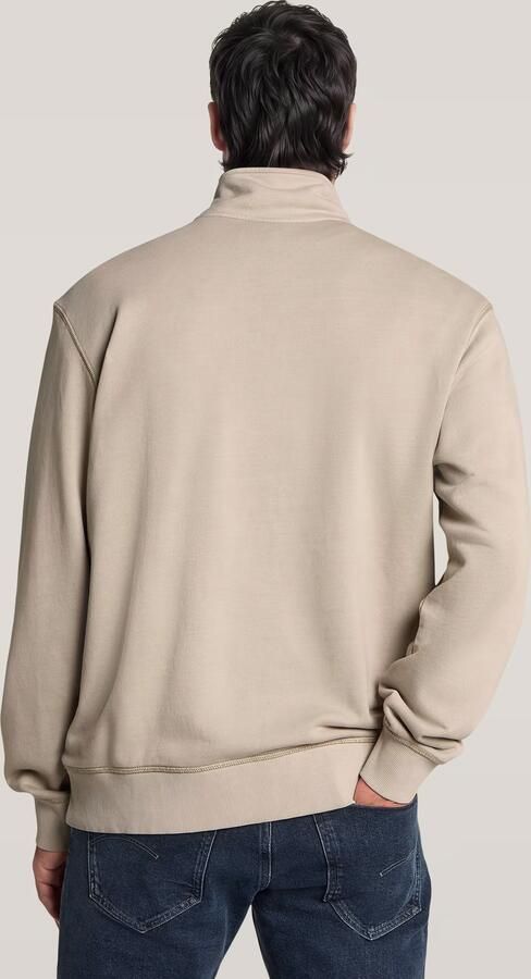 G-Star RAW Unit Washed Half Zip Sweater Beige Heren - Foto 4