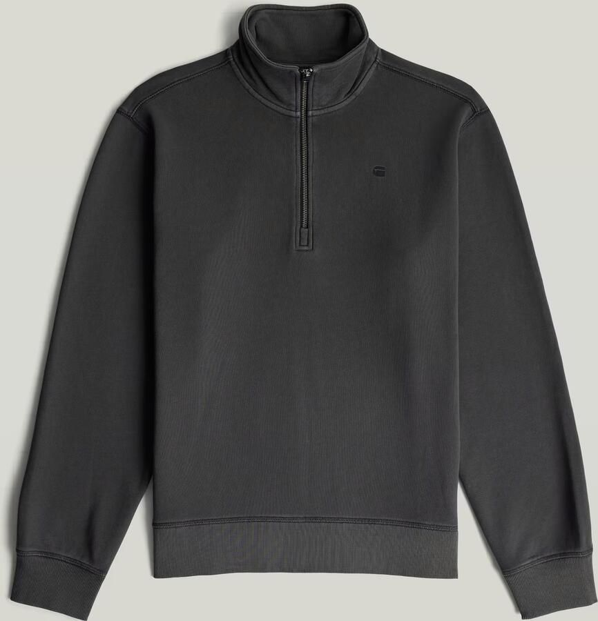 G-STAR RAW Heren Truien & Vesten Unit Washed Half Zip Sw L\s Donkergrijs - Foto 5