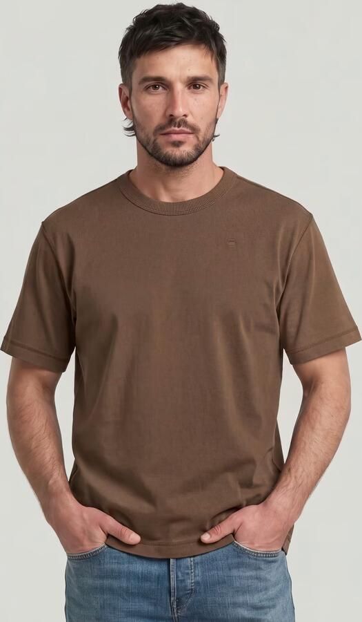 G-Star RAW Unit Washed Relaxed T-Shirt Bruin Heren - Foto 6
