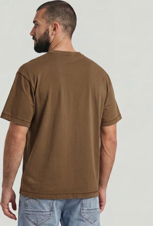 G-Star RAW Unit Washed Relaxed T-Shirt Bruin Heren - Foto 4