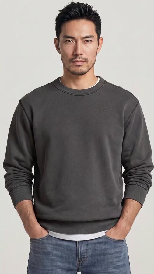 G-Star RAW Unit Washed Sweater Zwart Heren - Foto 5