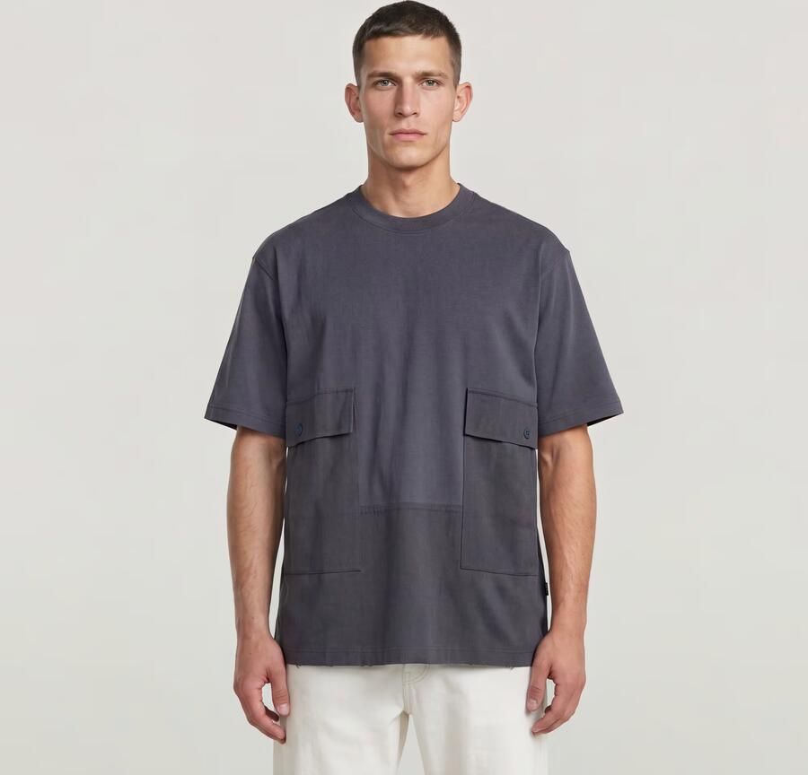 G-Star RAW Utility Fabric Mix T-Shirt Grijs Heren - Foto 3