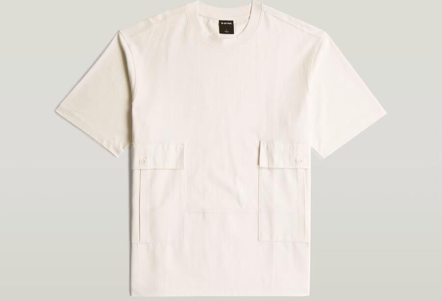 G-Star RAW Utility Fabric Mix T-Shirt Wit Heren