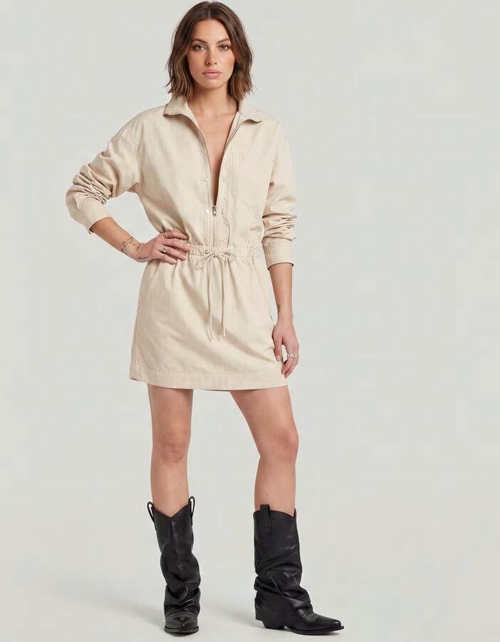 G-Star RAW Utility Longsleeve Jurk Beige Dames - Foto 5