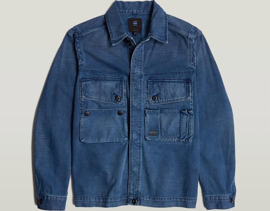 G-Star RAW Utility Overshirt Midden blauw Heren - Foto 7