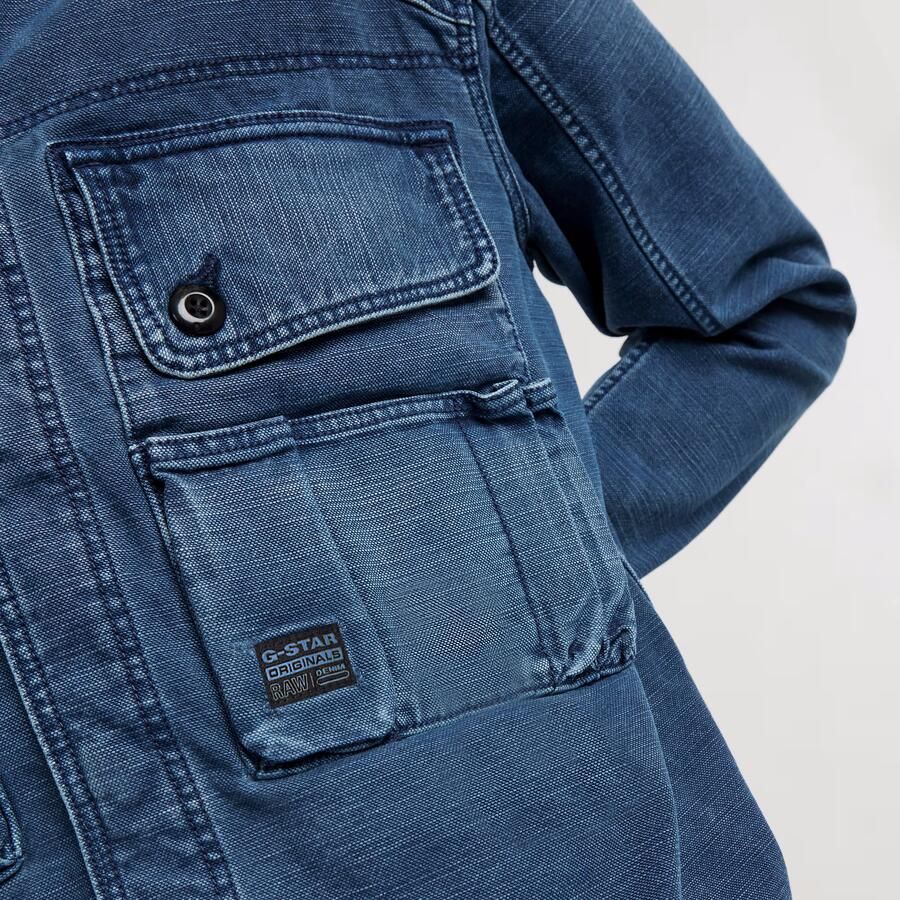 G-Star RAW Utility Overshirt Midden blauw Heren - Foto 4