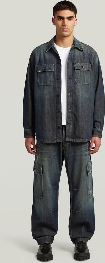 G-Star RAW Utility Relaxed Overshirt Midden blauw Heren - Foto 6