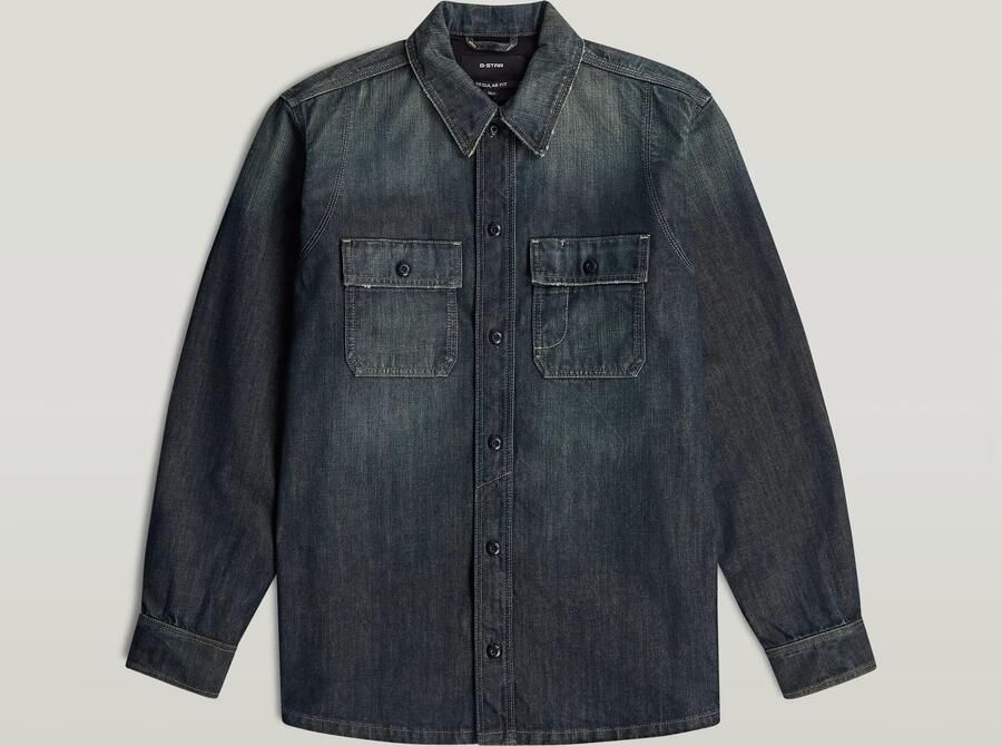 G-Star RAW Utility Relaxed Overshirt Midden blauw Heren - Foto 3
