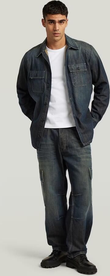 G-Star RAW Utility Relaxed Overshirt Midden blauw Heren - Foto 7