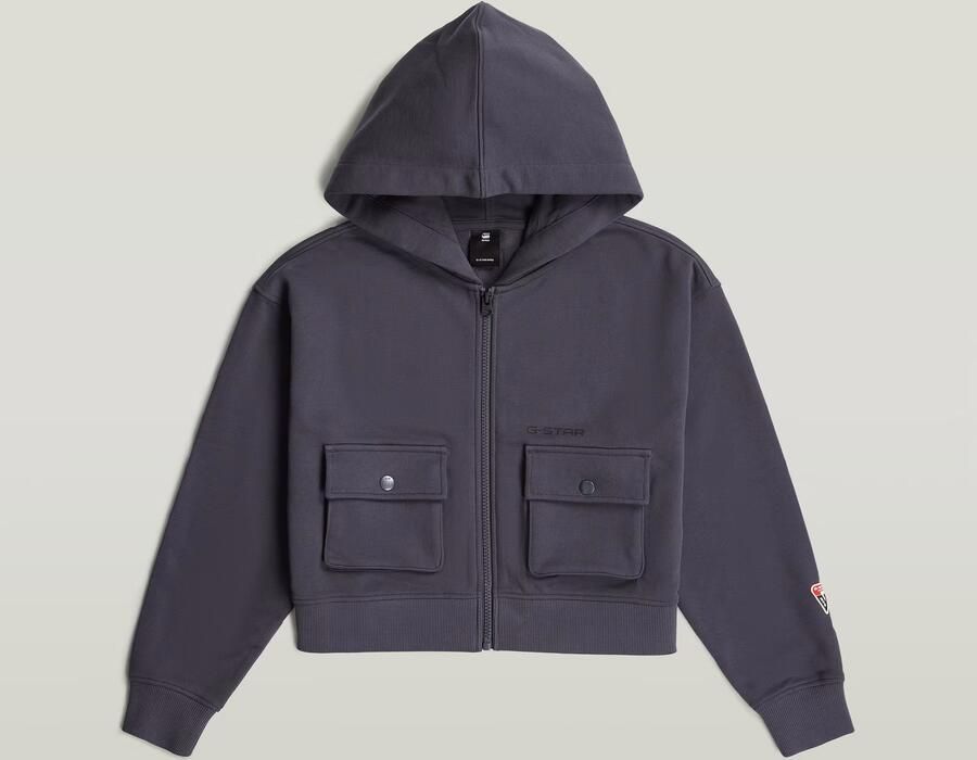 G-Star RAW Utility Zipp Cropped Vest Meisjes Grijs meisjes - Foto 2