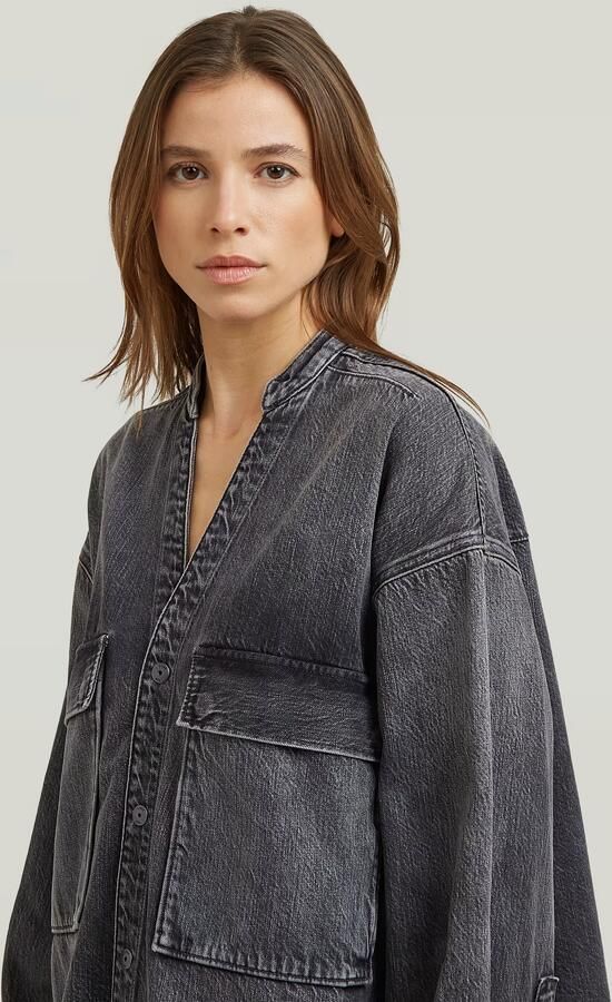 G-Star RAW V-Neck Overshirt Grijs Dames - Foto 3