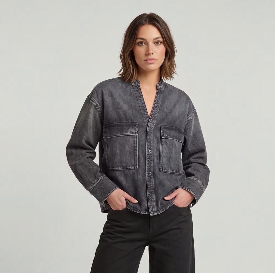 G-Star RAW V-Neck Overshirt Grijs Dames - Foto 4