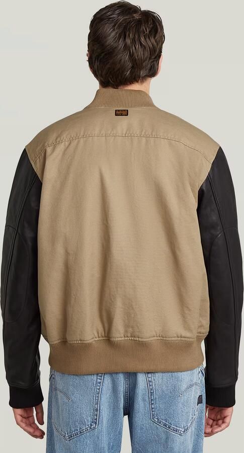 G-Star RAW Varsity Leather Jack Beige Heren - Foto 6