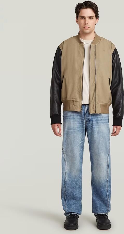 G-Star RAW Varsity Leather Jack Beige Heren - Foto 7