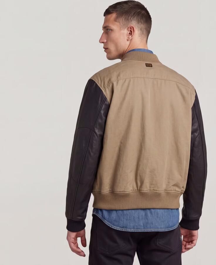 G-Star RAW Varsity Leather Jack Beige Heren - Foto 6