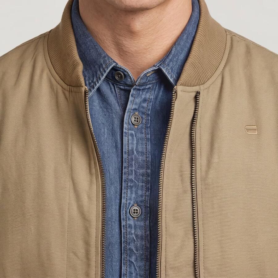 G-Star RAW Varsity Leather Jack Beige Heren - Foto 3