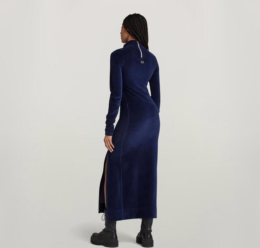 G-Star RAW Velvet Jurk Met Split Donkerblauw Dames - Foto 5