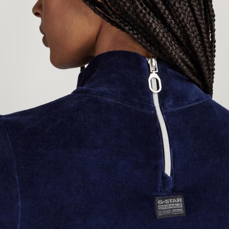 G-Star RAW Velvet Jurk Met Split Donkerblauw Dames - Foto 2