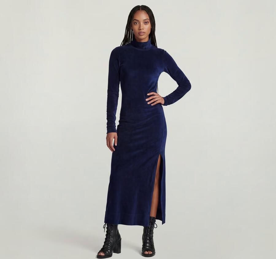 G-Star RAW Velvet Jurk Met Split Donkerblauw Dames - Foto 6