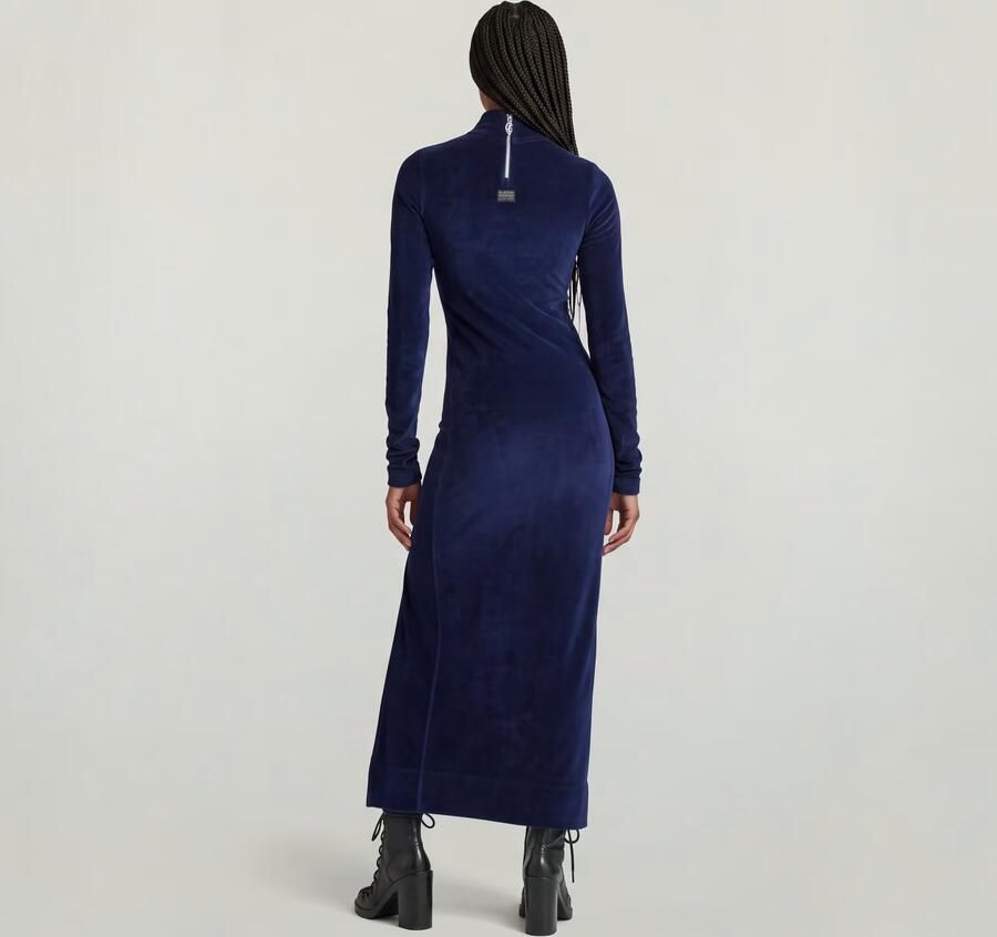 G-Star RAW Velvet Jurk Met Split Donkerblauw Dames - Foto 7